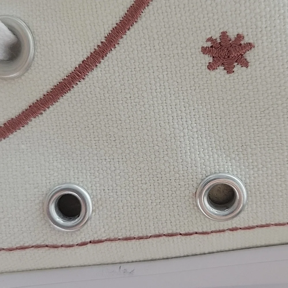 Converse Women's White and Red High-Top Sneakers